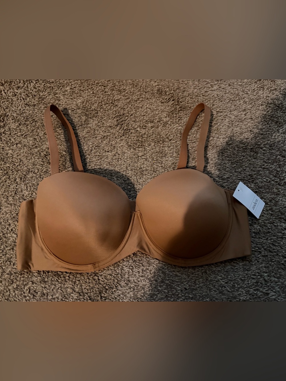 Auden Smooth Molded Strapless Convertible Bra in Tan